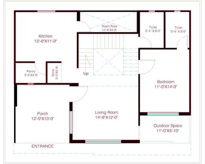 redraw 2d floor plan for real estate agent, etc in 24 hours