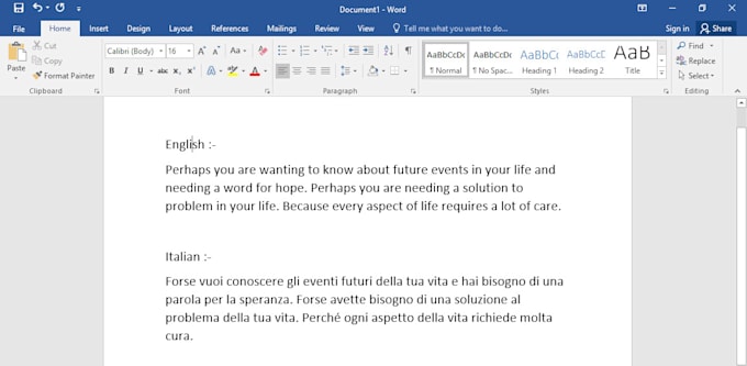 translate from english to italian