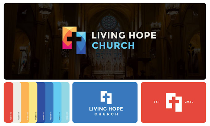 design modern ministry, church logo and brand identity with full branding kit
