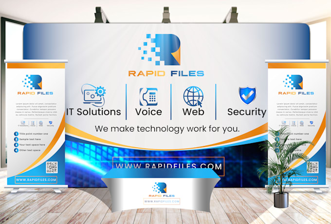 design tradeshow booth event backdrop, roll up banner table cover for exhibition