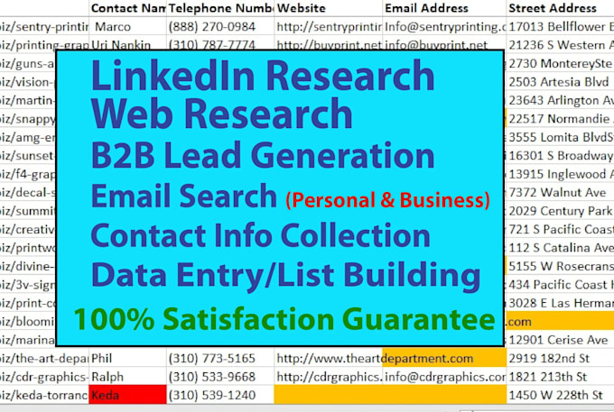 provide 10k b2b geo and job title targeted lead generation contact lists