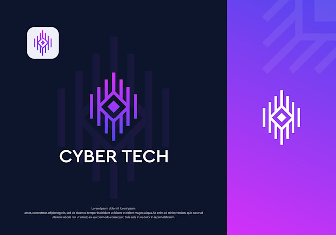 design tech startup modern technology cyber security logo