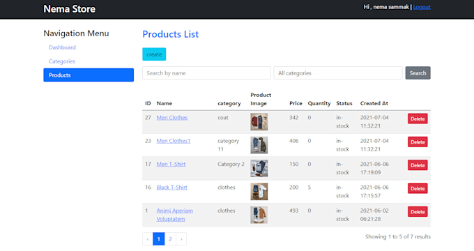 build online store using PHP laravel