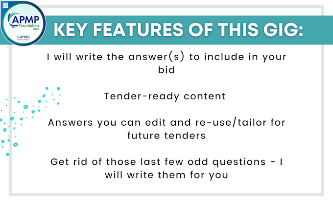 write individual answers for your proposal or tender