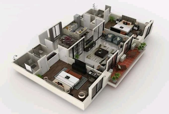 create a 3d floor plan from your PDF or hand sketch using sketchup