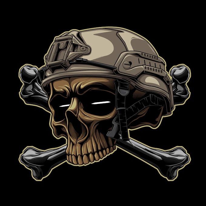 Design illustration, skull, army and tactical soldiers by Skull_17 Fiverr