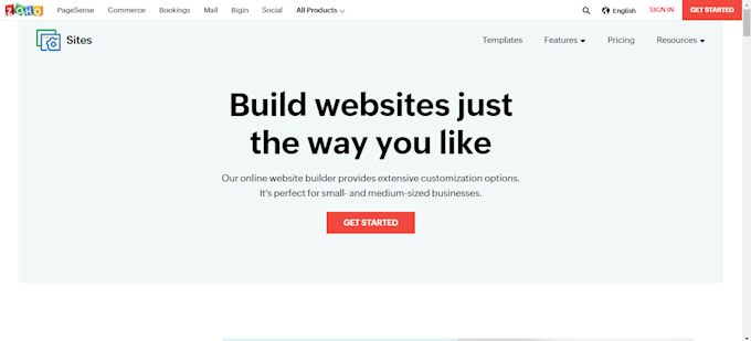 develop and design professional website in zoho site