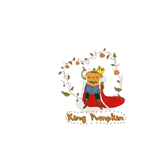 design a king pumpkin logo for childrens adventure product