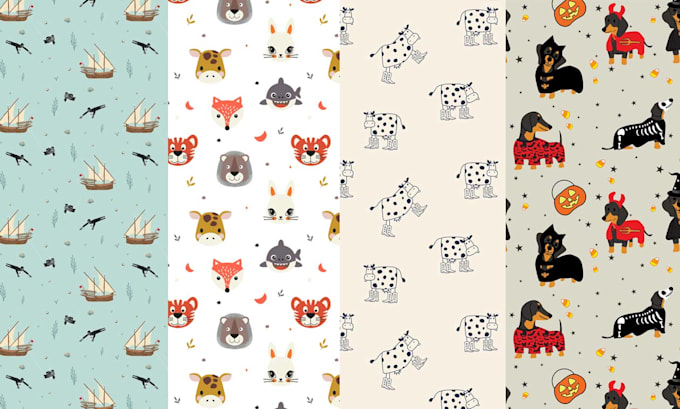 create amazing custom seamless pattern design animals, boho, floral, seasonal