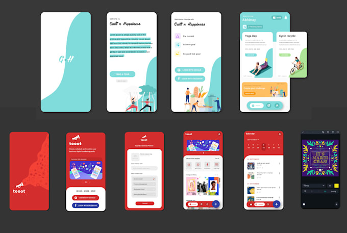 Design app ui ux and wireframes for your flutter app by Rohitnaidu659 ...