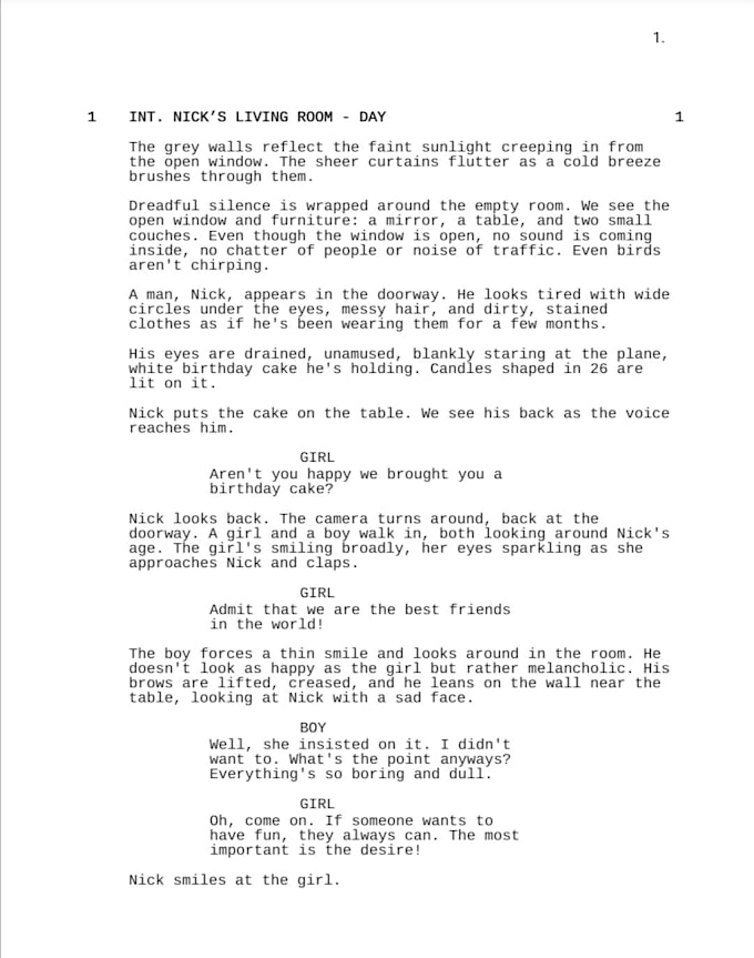 write unique scripts and screenplays for films and videos