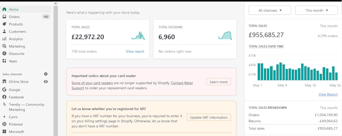 develop shopify store, design redesign copy ecommerce website