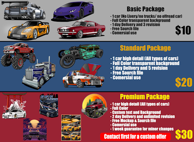 draw vector cartoon car illustration for your t shirt