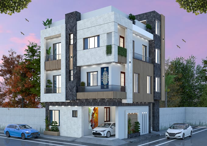 present your architectural 2d, 3d exterior design in reality