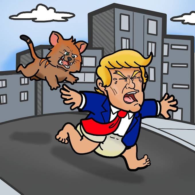 draw a bold political cartoon for social media or editorial use