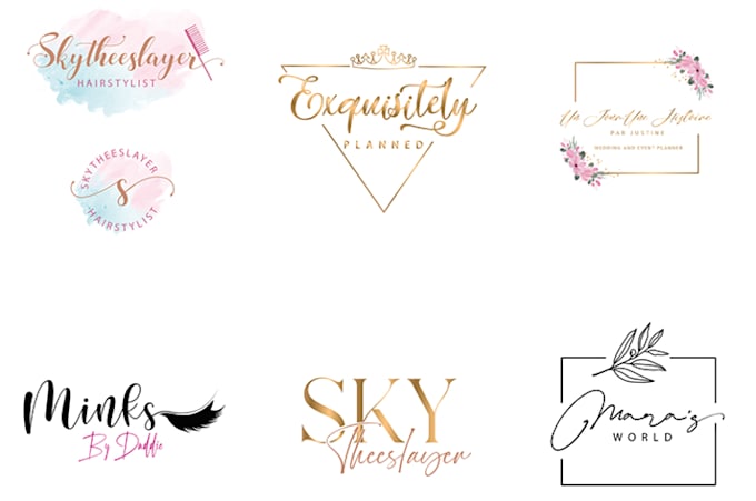design modern watercolor feminine logo