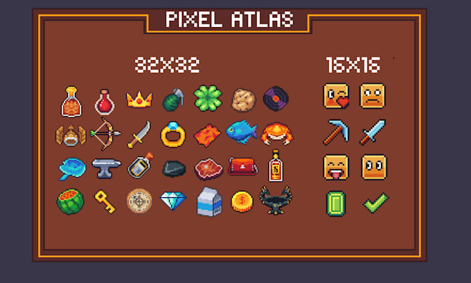 create professional pixel art assets, icons, and props for games
