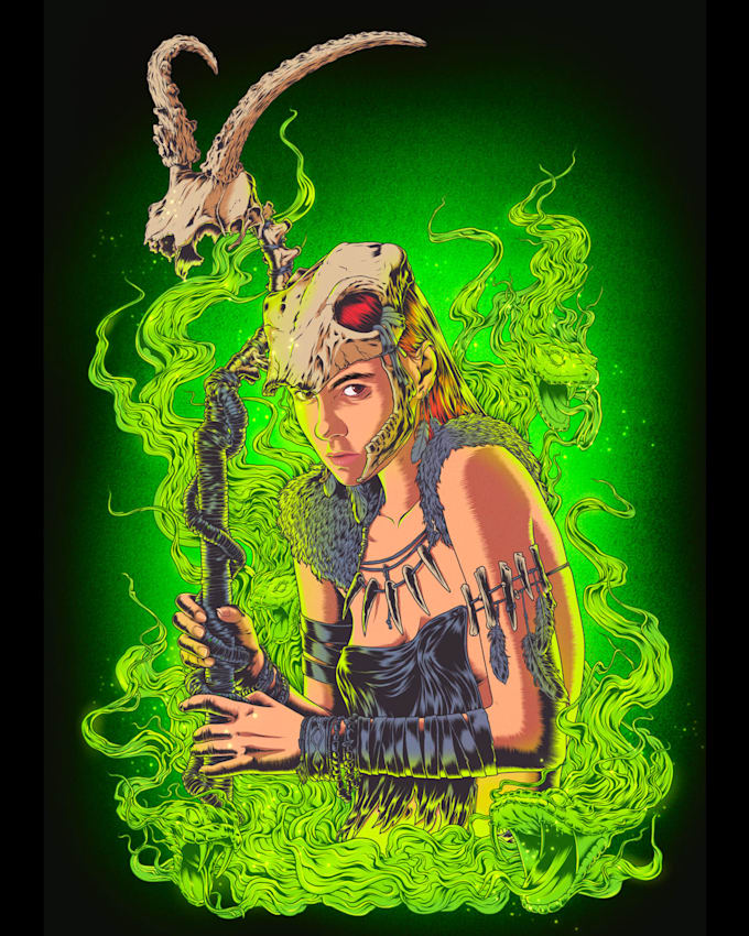 create a gigs rock poster illustration design for your band