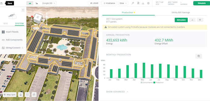 provide solar designs using aurora and helioscope