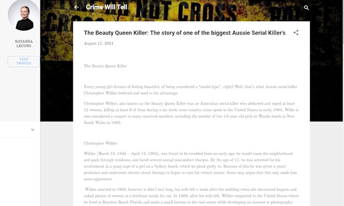 write true crime blogs for you