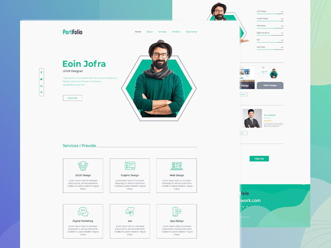 design web template or website design in PSD, xd or figma