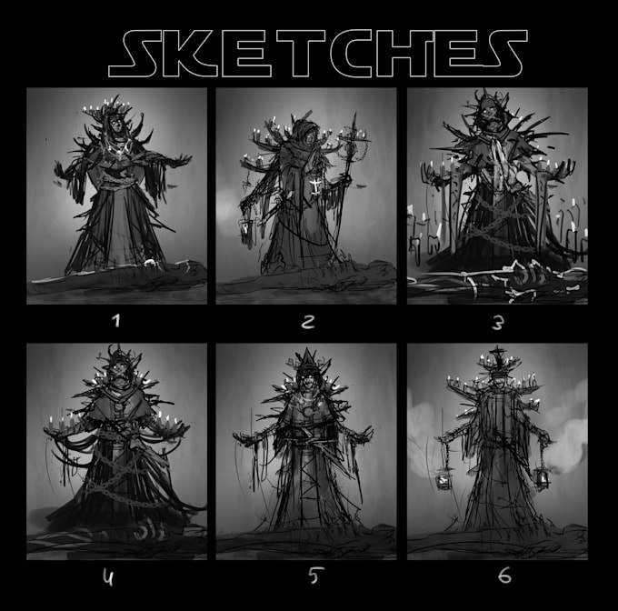 create dark art, scary character