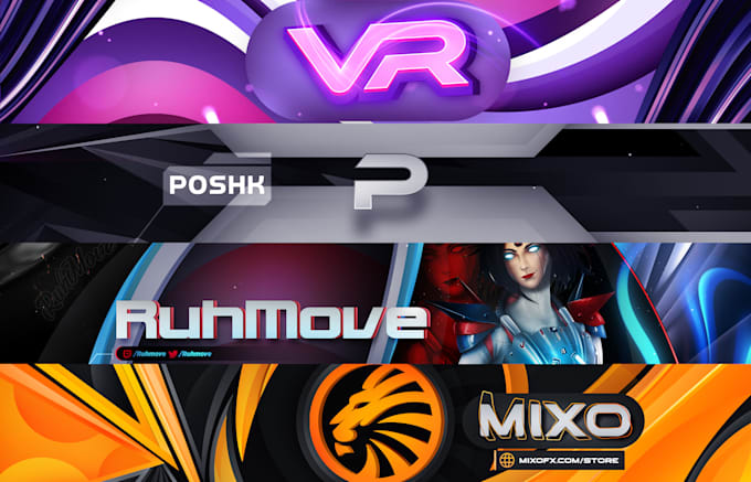 design an attractive youtube, gaming, twitch banner