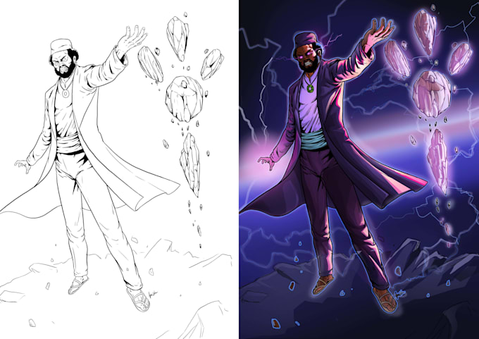color comic pages, character designs, and posters professionally