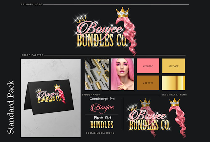 Design luxury feminine signature glitter logo with branding kit by ...