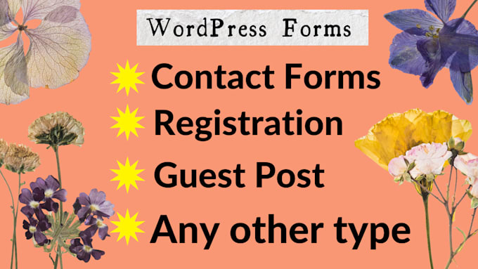 fix or build contact  form, guest post form with wordpress