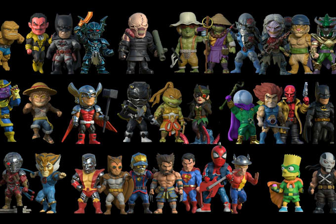 sculpt chibi 3d model for 3d printing and rendering