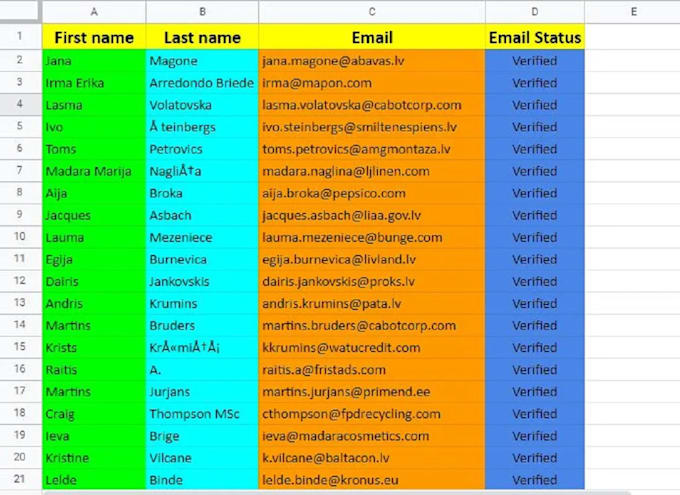provide a bulk email collection business or personal email list