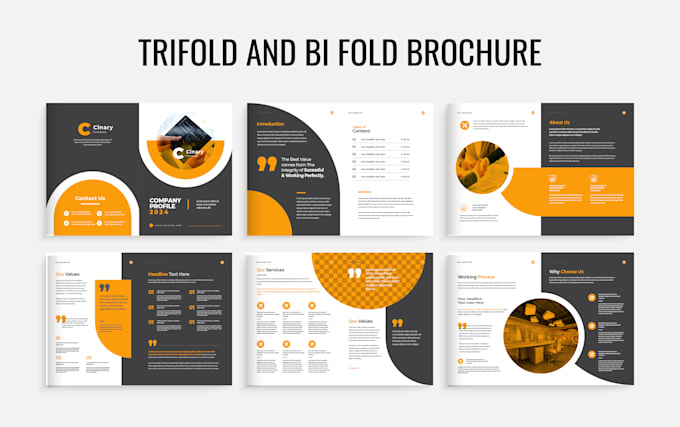 design attractive trifold and bi fold brochure design