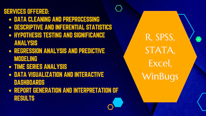 do data analysis, visualization using r, stata, spss, excel