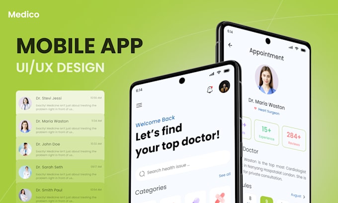 design app mockups, figma prototypes for mobile UX design