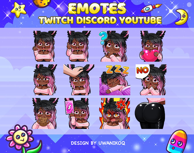 draw custom emotes and badges for twitch youtube discord