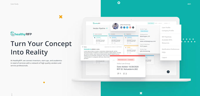 design landing page UI UX for saas website