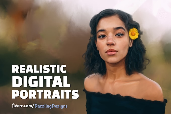 create realistic digital portrait illustration
