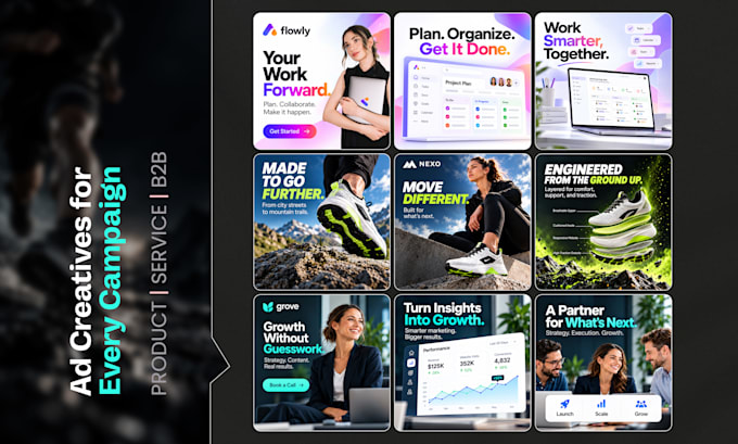 design instagram, facebook posts and ad creatives