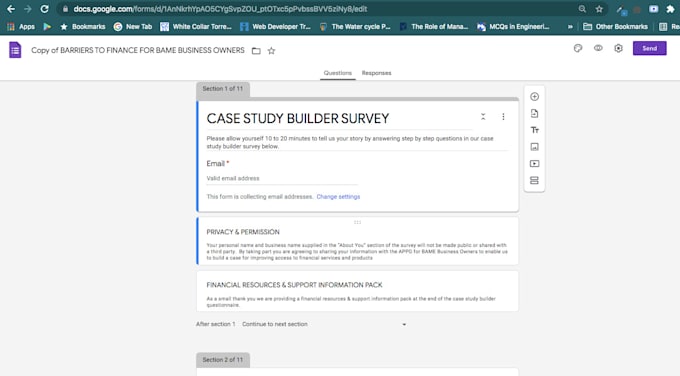design and create professional google forms and sheets