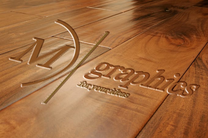 create wooden textured digital logo