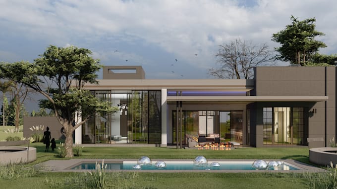 do 3d realistic interior and exterior rendering of architecture design