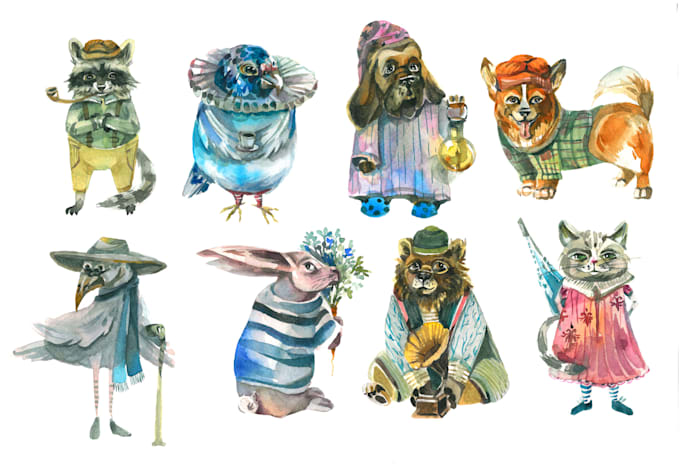 illustrate your childrens book in watercolour style