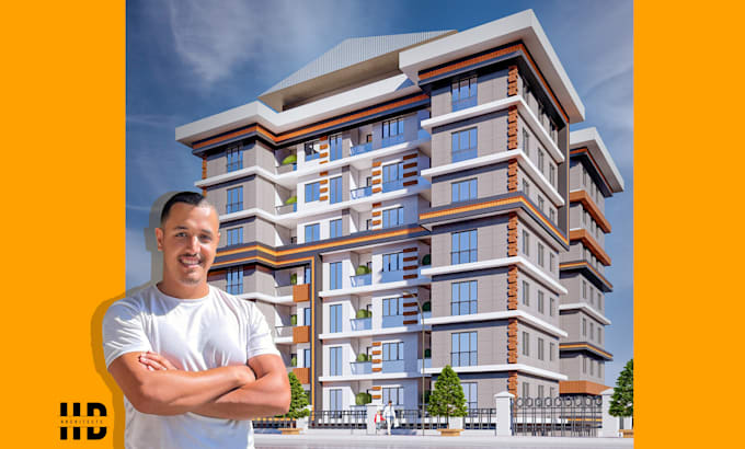 custom revit bim 3d model or 2d for exterior design by revit architecture