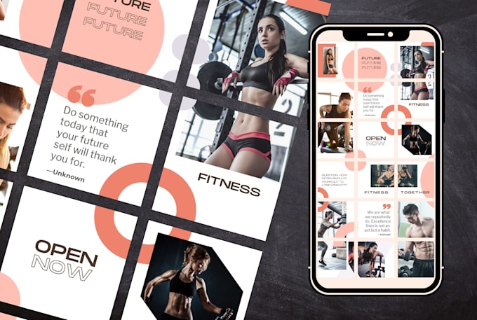 design an instagram template for a beautiful feed in canva