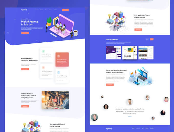 design digital agency landing page