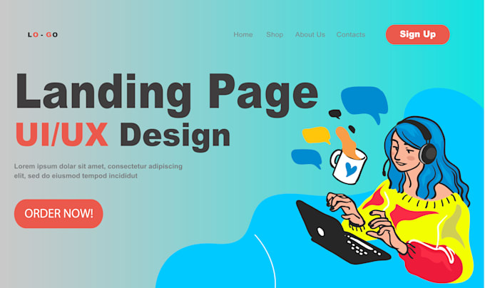 design eye catching website UI UX and landing page UI