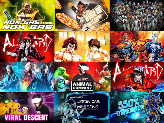 do eye catchy gaming youtube thumbnail only in 24hrs