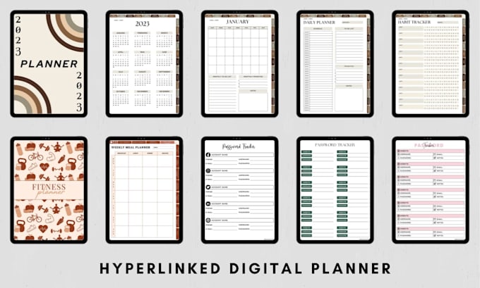 design high quality etsy digital planner, journal, trackers for goodneotes