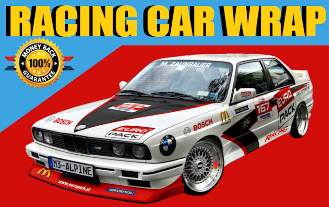 design amazing racing car wrap for you